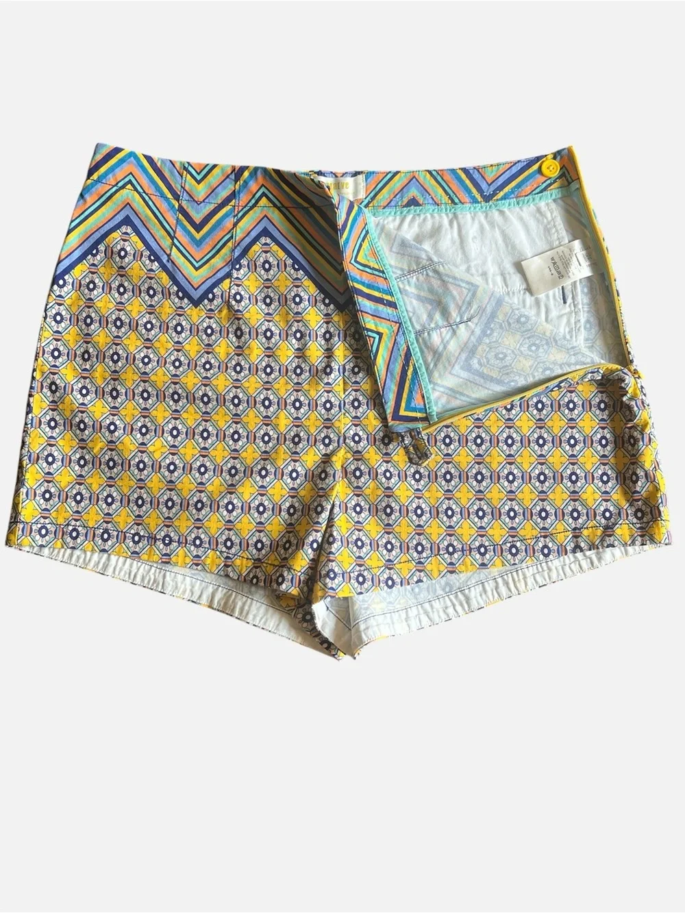 Maeve Anthropologie Geometric Relaxed High-Waist Shorts